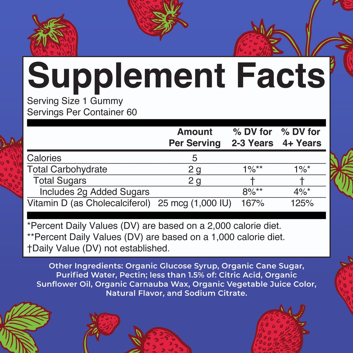 MaryRuth Organics Organic Vitamin D3 Gummies 1000 IU | USDA Organic | 60 Count