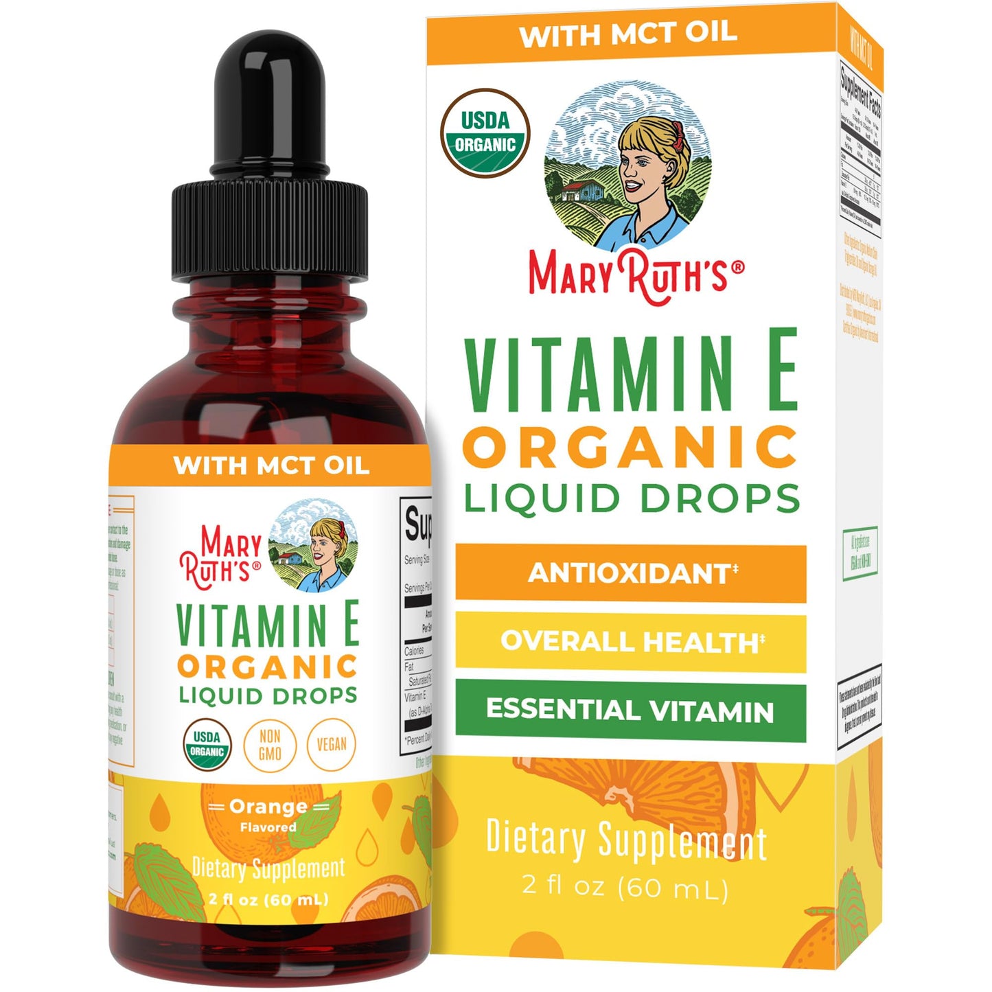 MaryRuth Organics Vitamin E Liquid Drops - 2 Month Supply | Sugar Free, Vegan