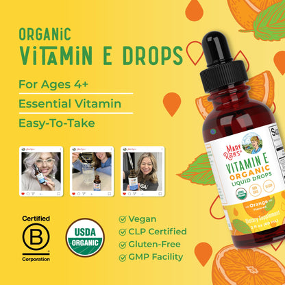 MaryRuth Organics Vitamin E Liquid Drops - 2 Month Supply | Sugar Free, Vegan