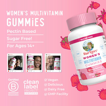 MaryRuth Organics Women's Immune Support Multivitamin Gummies | 60 Count | Vegan, Sugar-Free, Non-GMO | Ages 14+