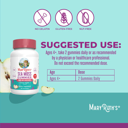 MaryRuth Sea Moss Gummies – Sugar Free, Vegan, Gluten Free | 60 Count