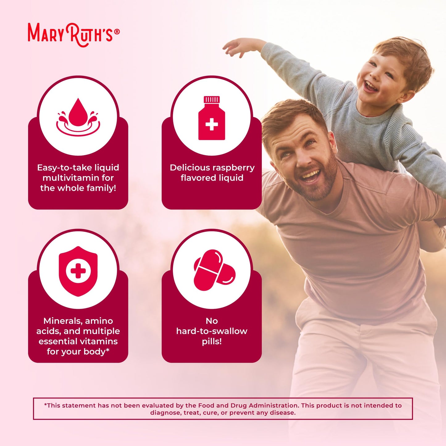 MaryRuth Organics Liquid Morning Multivitamin for Women, Men & Kids — Vegan, Non-GMO, Gluten Free | 32 Servings
