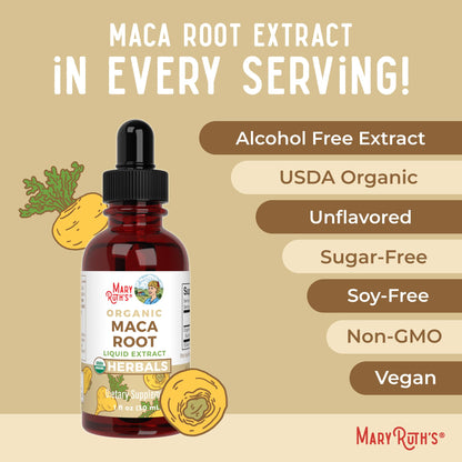 MaryRuth’s USDA Organic Maca Root Liquid Drops | Vegan | Non-GMO | Gluten Free | Alcohol Free | 1 Fl Oz
