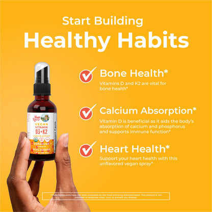 MaryRuth's Vitamin D3 + K2 Liquid Spray | Vegan, Organic, Gluten Free | 1 fl oz