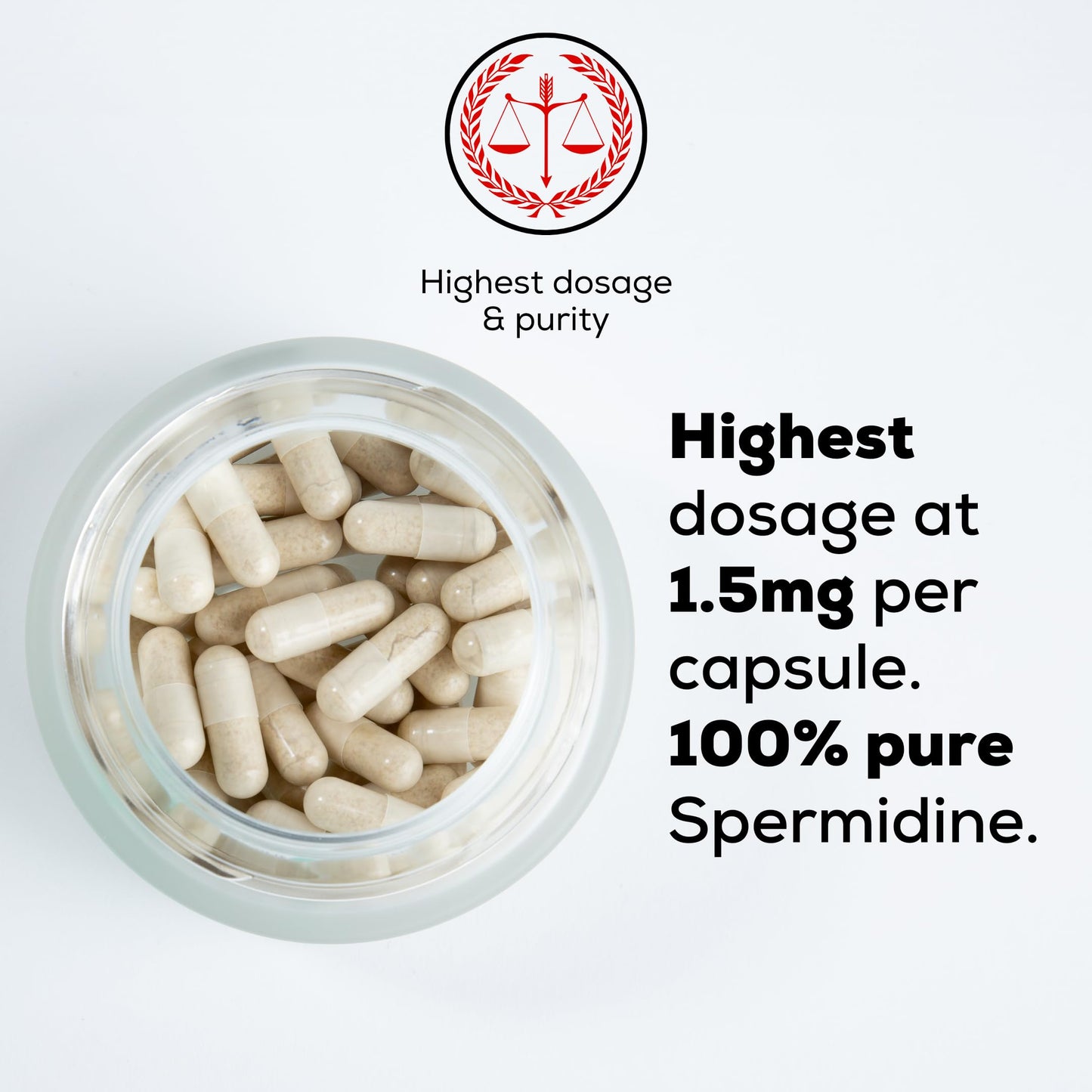 MASI Spermidine Supplement – 1.5 mg, 60 Capsules | German-Made, Swiss-Tested
