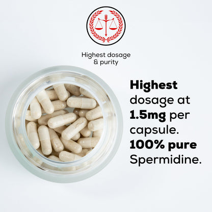 MASI Spermidine Supplement – 1.5 mg, 60 Capsules | German-Made, Swiss-Tested