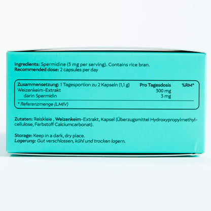 MASI Spermidine Supplement – 1.5 mg, 60 Capsules | German-Made, Swiss-Tested