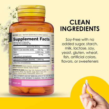 Mason Natural Collagen 1500mg with Vitamin C, Biotin & Calcium | Hair & Nails
