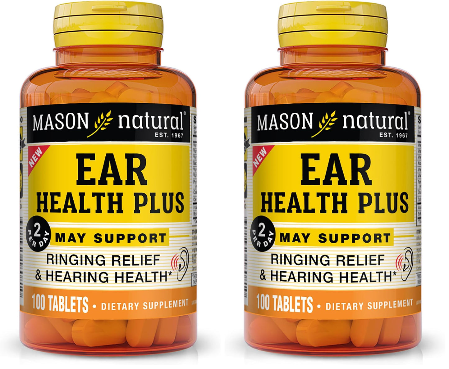 Mason Natural Ear Health Plus with B Vitamins - 50 Day Supply (Pack of 2)