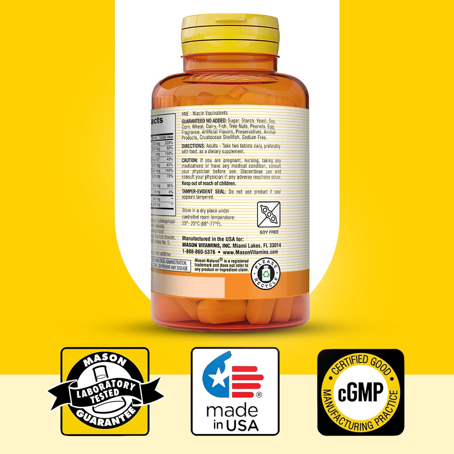 Mason Natural Ear Health Plus with B Vitamins - 50 Day Supply (Pack of 2)