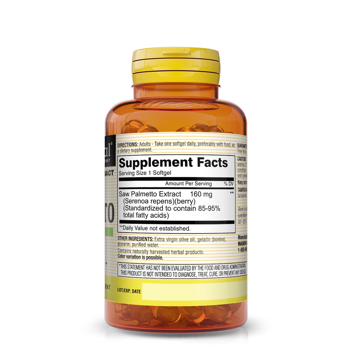 Mason Natural Saw Palmetto - Prostate Health Support, 500 mg