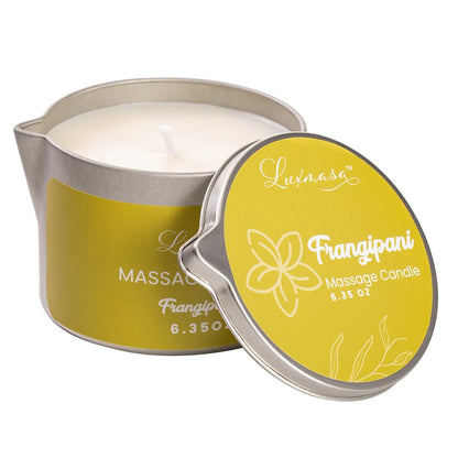 Massage Candle for Body Treatment with Jojoba Oil – Frangipani 6.35 oz