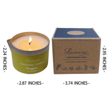 Massage Candle for Body Treatment with Jojoba Oil – Frangipani 6.35 oz