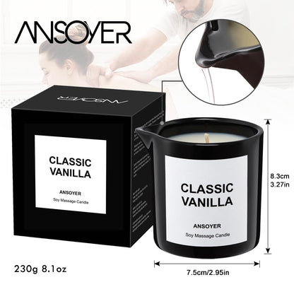 Massage Oil Candle for Men – Ultra Hydrating 8.1oz Classic Vanilla