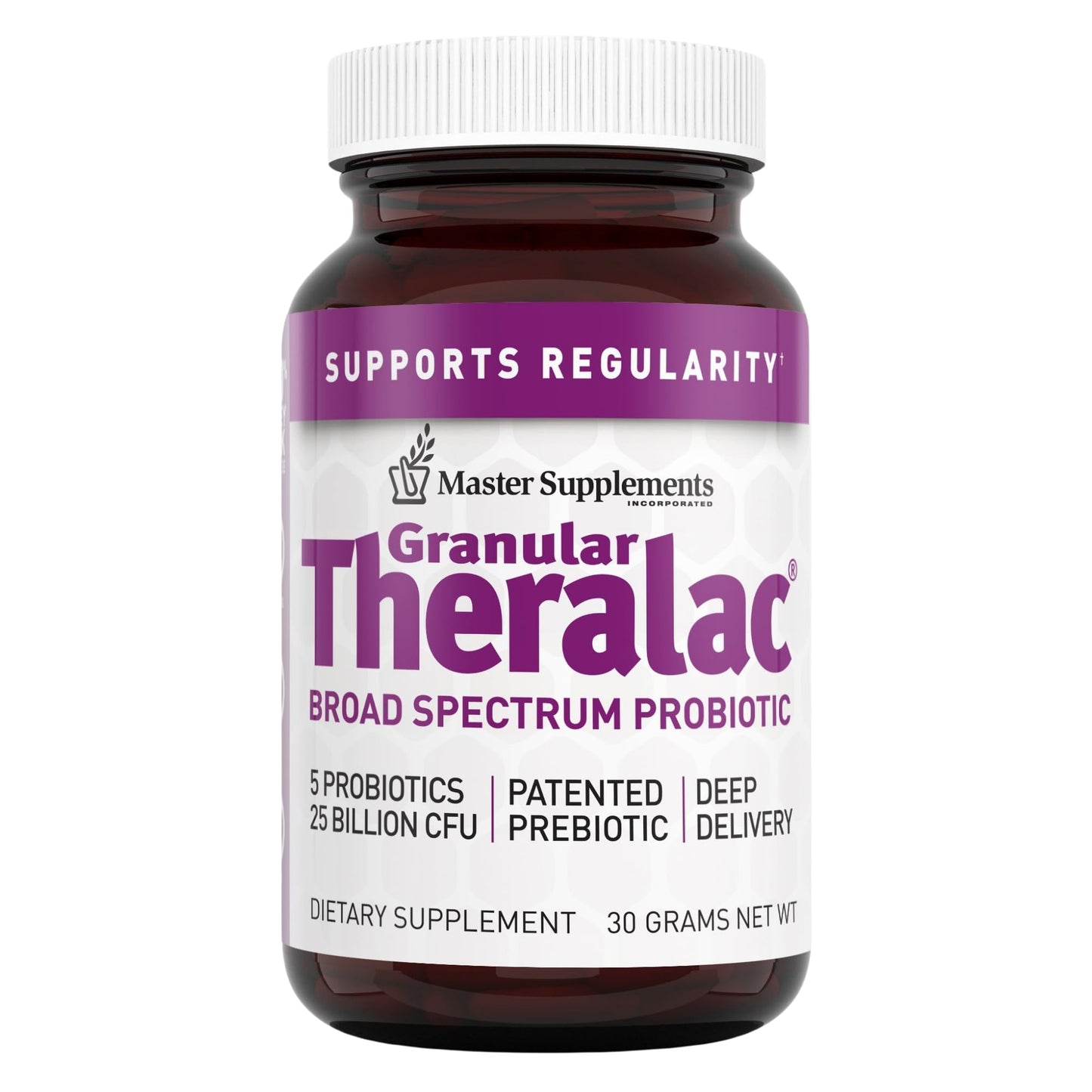 Master Supplements Granular Theralac 1.05 oz – Multi-Strain Probiotic Powder (40 Servings) – Vegan, Gluten Free