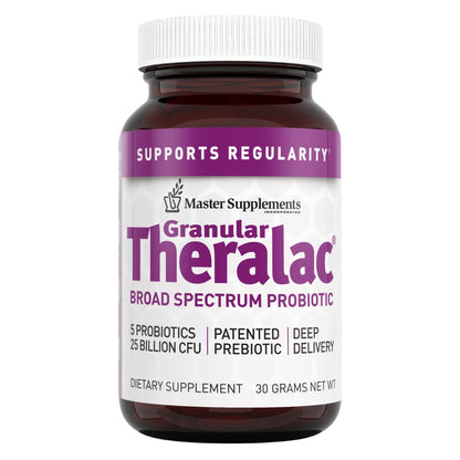 Master Supplements Granular Theralac 1.05 oz – Multi-Strain Probiotic Powder (40 Servings) – Vegan, Gluten Free