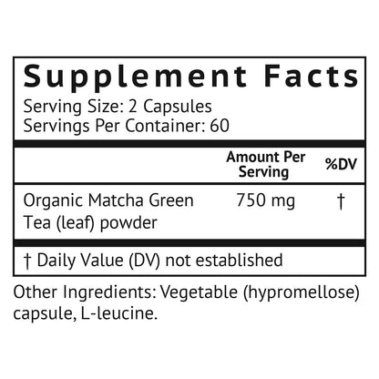 MATCHAMAX Organic Japanese Matcha Capsules | Pure Organic Green Tea Pills for Energy, Calm Focus & Antioxidants | Vegan | 120ct