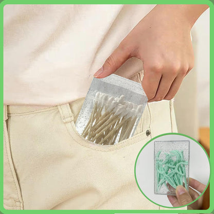 MatFirsmo Cotton Swab Holder for Travel – 2 Pcs, Clear Plastic with Dustproof Lid (Transparent White)