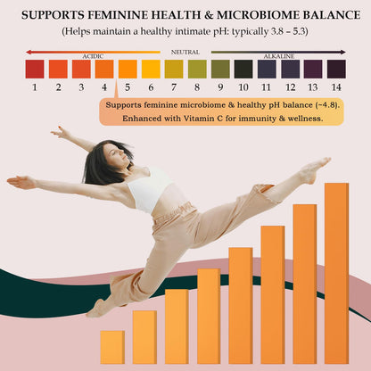 MATOP Premium Feminine Balance Gummies for Women - pH Balance, Vaginal Probiotic, Pineapple Flavor | Vegan & Gluten-Free | 60 Gummies (30 Servings)