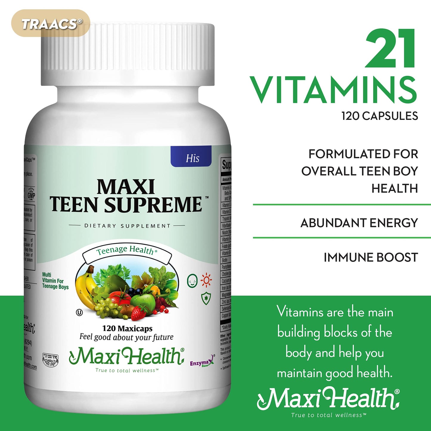 Maxi Health Multivitamin for Him – Teen Boys 12–17 | Energy & Immune Support