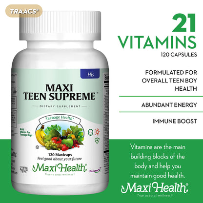 Maxi Health Multivitamin for Him – Teen Boys 12–17 | Energy & Immune Support