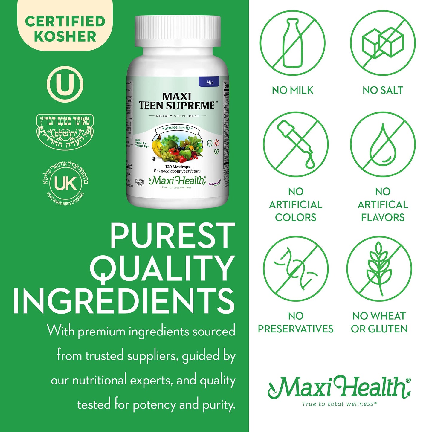 Maxi Health Multivitamin for Him – Teen Boys 12–17 | Energy & Immune Support