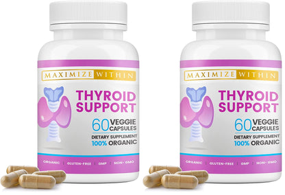 Maximize Within Thyroid Support for Women & Men | Focus, Clarity & Energy (60 Count, Pack of 2)