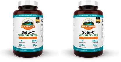 Maximum Living Solu-C with Green Tea, 120 Capsules (Pack of 2)