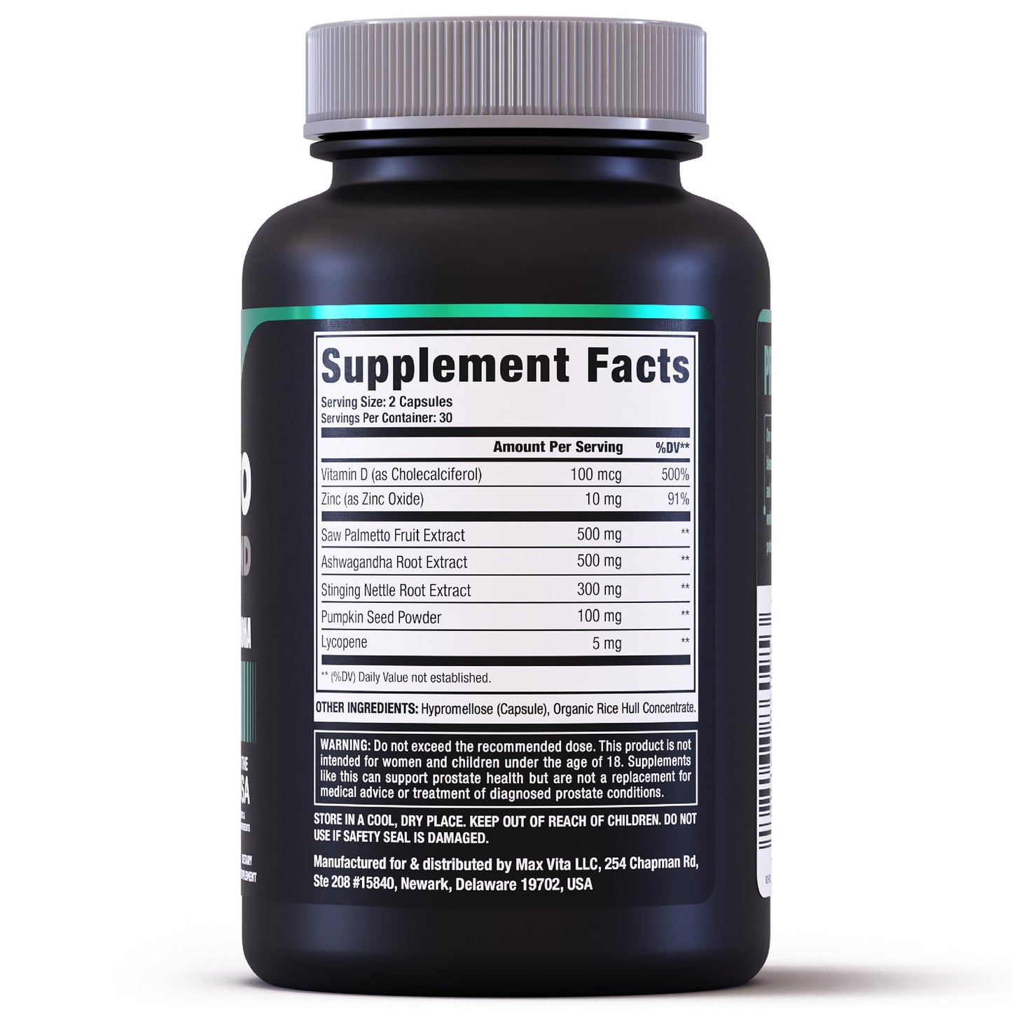 MaxVita Prostate Premium - Saw Palmetto, Nettle & Ashwagandha for Men, 60 Count