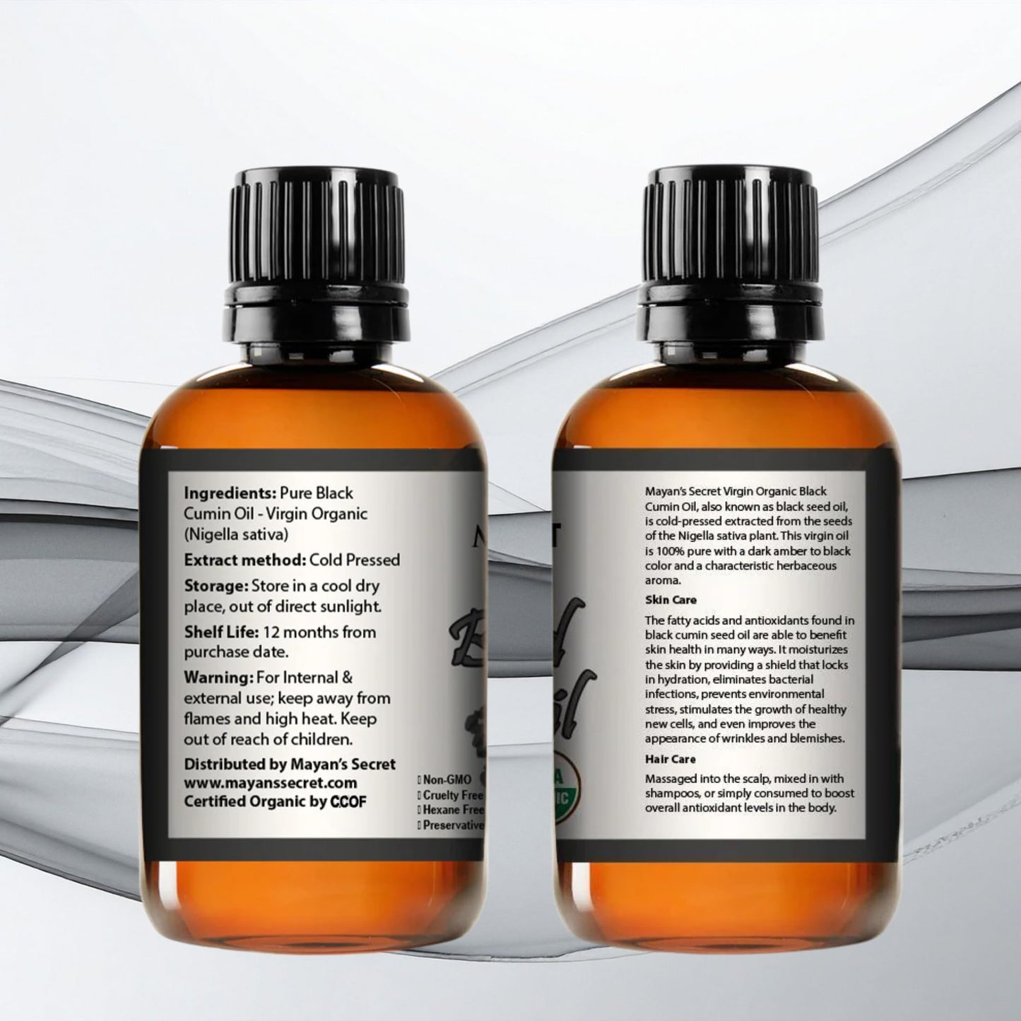Mayan's Secret 4oz Cold-Pressed Black Cumin Seed Oil – Organic Virgin Nigella Sativa