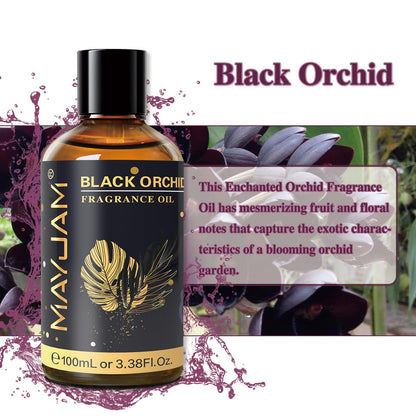 MAYJAM 100ML Black Orchid Fragrance Oil with Glass Dropper – Diffuser, Soap & Candle Making