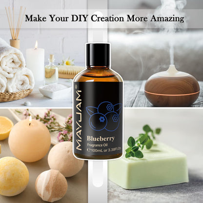 MAYJAM Blueberry Fragrance Oil 100ML | Glass Dropper | Diffuser, Soap & Candle Making