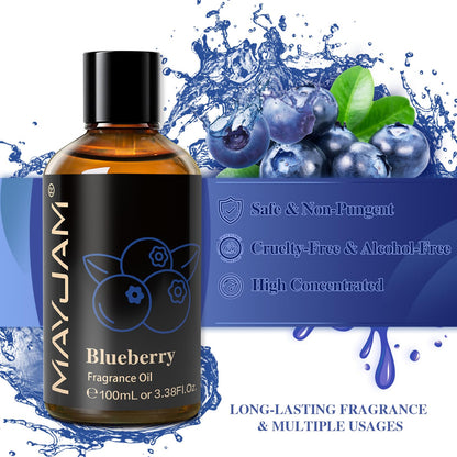 MAYJAM Blueberry Fragrance Oil 100ML | Glass Dropper | Diffuser, Soap & Candle Making