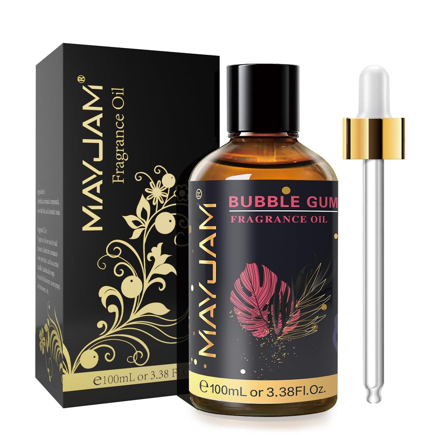 MAYJAM Bubble Gum Fragrance Oil 100ml | Glass Dropper for Diffusers, Soap & Candles