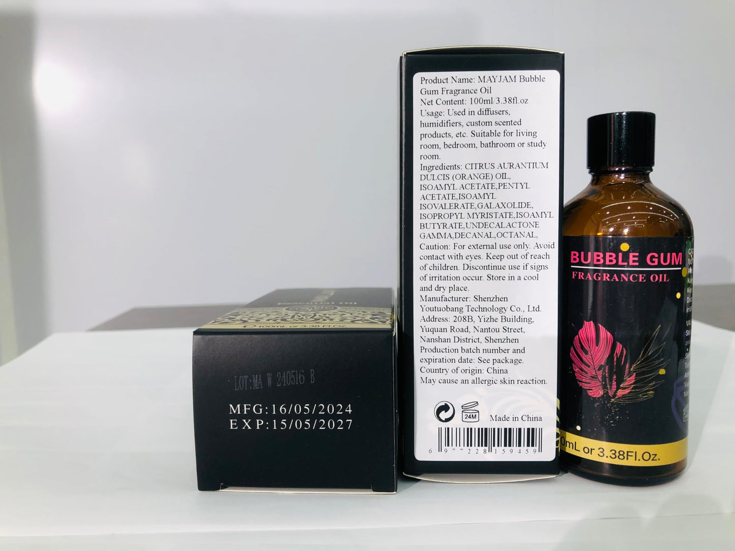 MAYJAM Bubble Gum Fragrance Oil 100ml | Glass Dropper for Diffusers, Soap & Candles