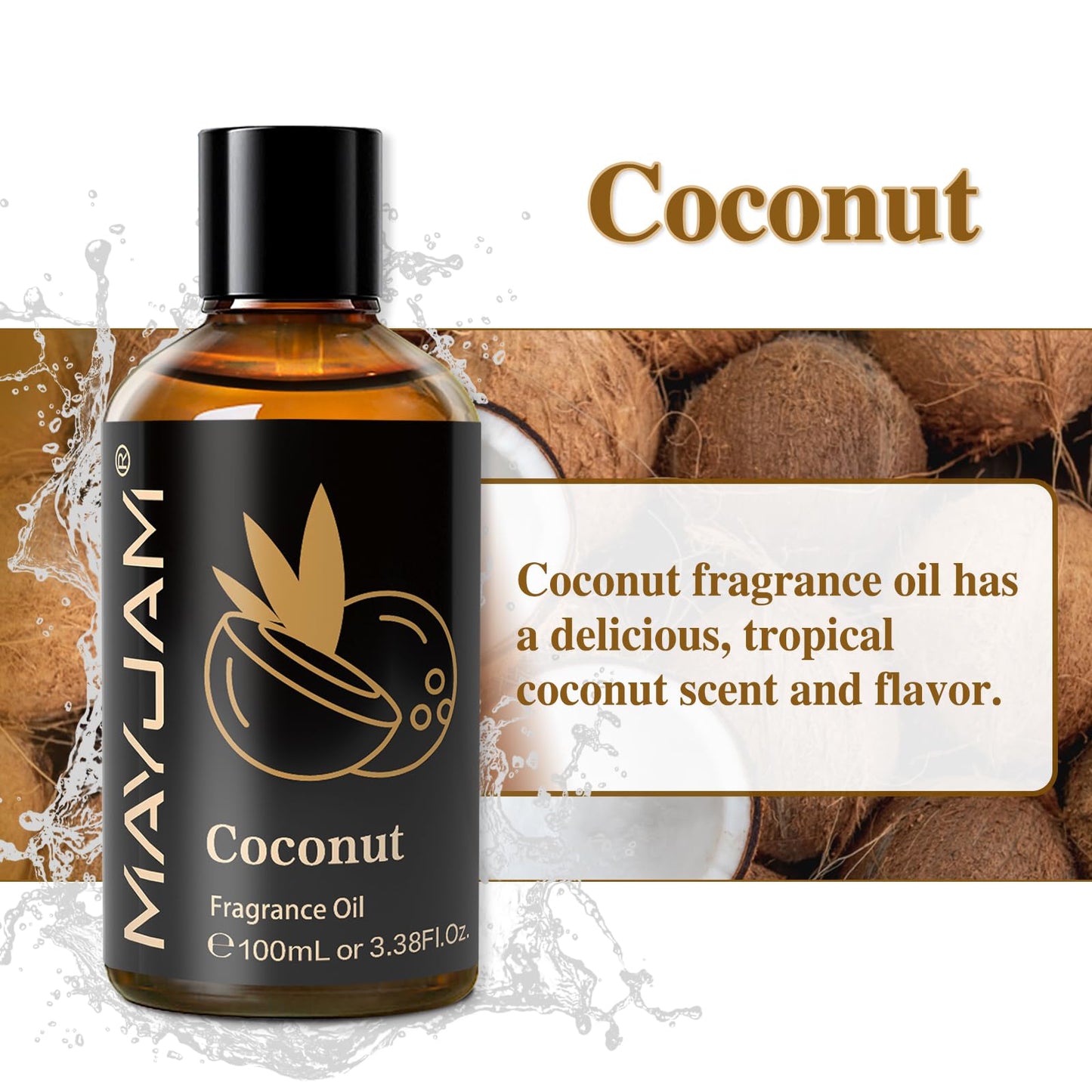 MAYJAM Coconut Fragrance Oils 100ML with Glass Dropper – Diffusers, Soap & Candle Making
