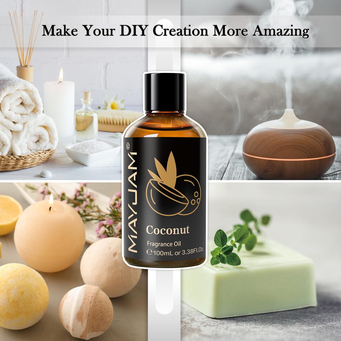 MAYJAM Coconut Fragrance Oils 100ML with Glass Dropper – Diffusers, Soap & Candle Making