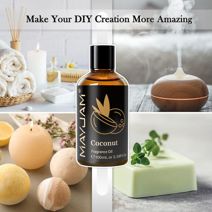 MAYJAM Coconut Fragrance Oils 100ML with Glass Dropper – Diffusers, Soap & Candle Making