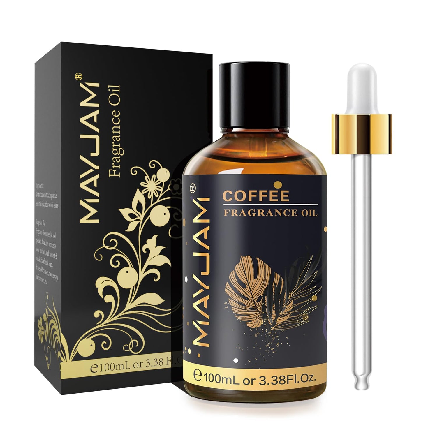 MAYJAM Coffee Fragrance Oil 100ML | Glass Dropper | Diffusers & DIY