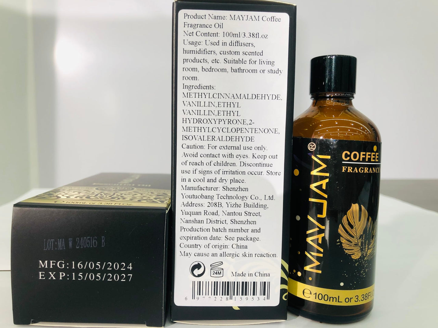 MAYJAM Coffee Fragrance Oil 100ML | Glass Dropper | Diffusers & DIY
