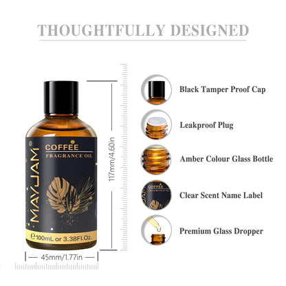 MAYJAM Coffee Fragrance Oil 100ML | Glass Dropper | Diffusers & DIY