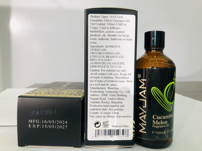 MAYJAM 100ML Cucumber Melon Fragrance Oil with Glass Dropper for Diffusers