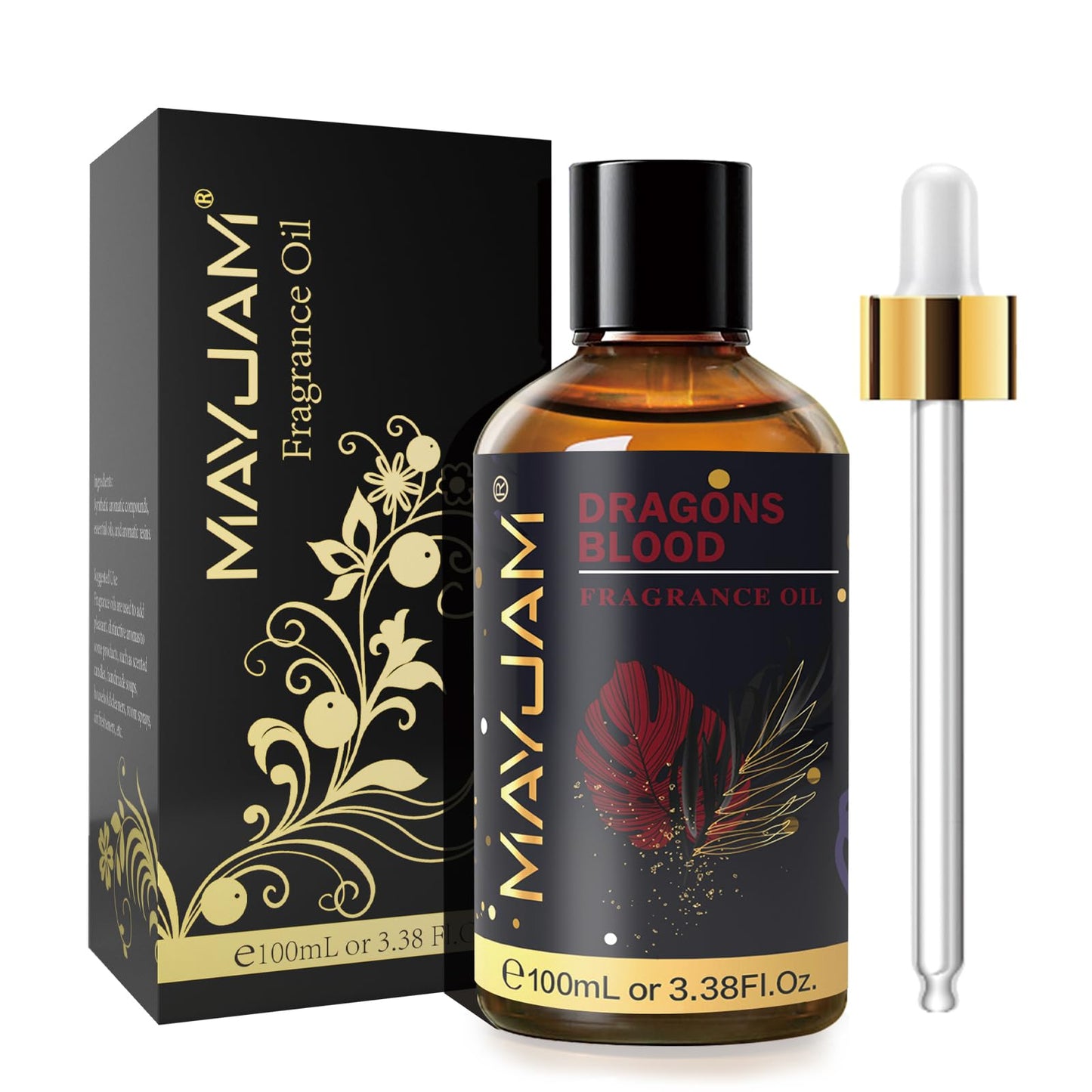 MAYJAM Dragons Blood Fragrance Oil 100ml | Glass Dropper | Diffusers, Soap & Candle Making