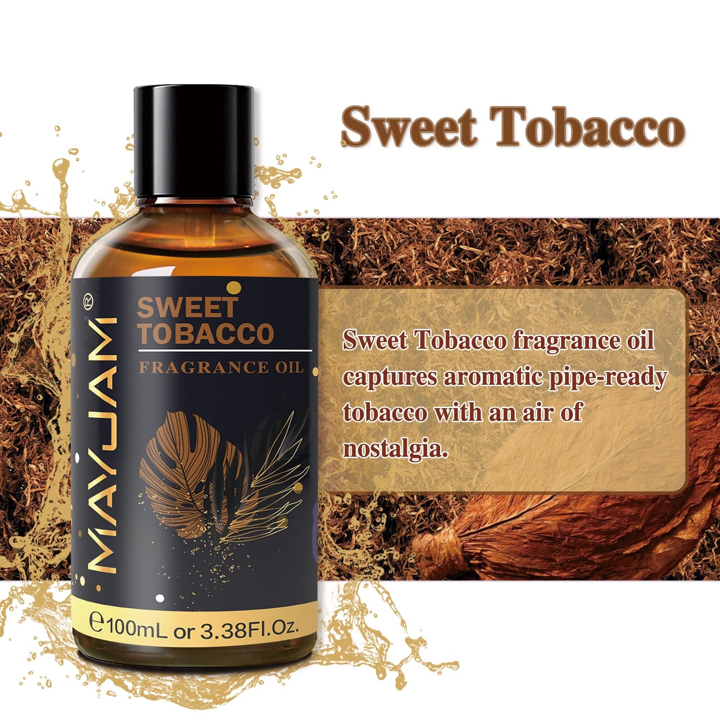 MAYJAM Sweet Tobacco Fragrance Oil 100ml – Glass Dropper for Diffusers & DIY