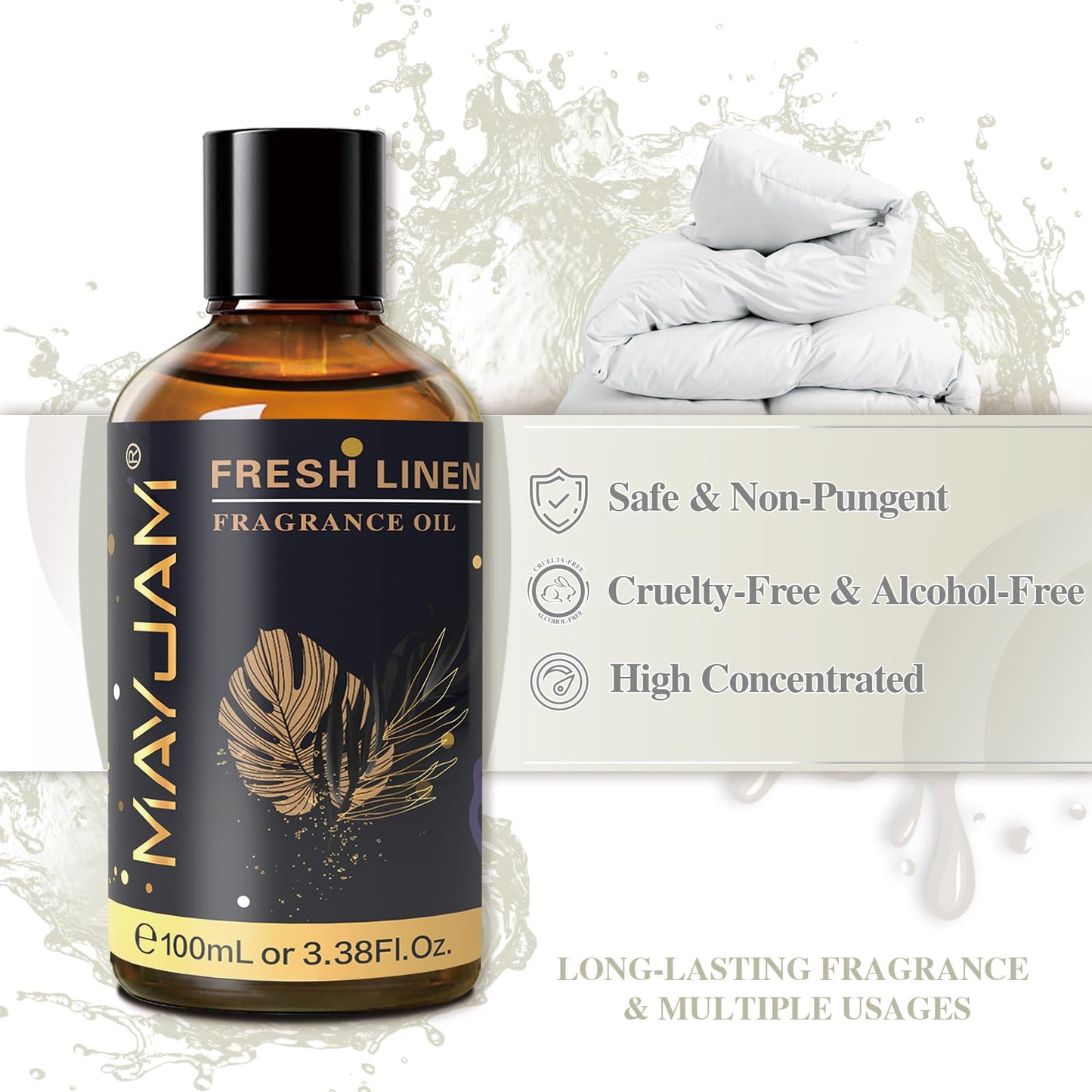 MAYJAM Fresh Linen Fragrance Oil – 100ml Diffuser Essential Oil