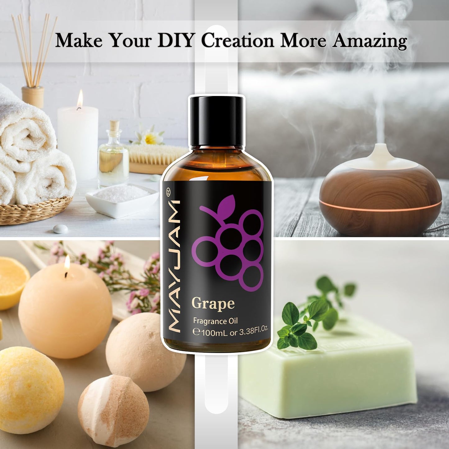 MAYJAM 100ML Grape Fragrance Oil with Glass Dropper – Diffusers & DIY