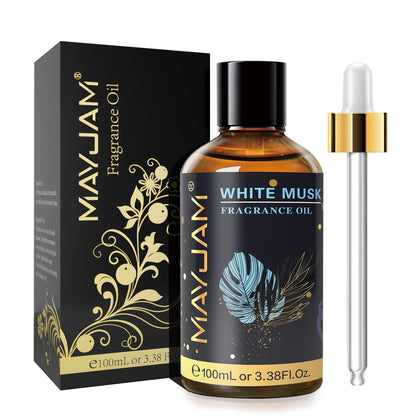 MAYJAM 100ML White Musk Fragrance Oils with Glass Dropper – Diffusers, Soap & Candle Making