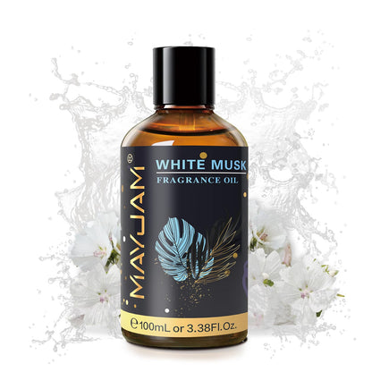 MAYJAM 100ML White Musk Fragrance Oils with Glass Dropper – Diffusers, Soap & Candle Making