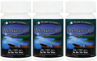 Mayway Abundant Yin Teapills Da Bu Yin Wan 200 Pills per Bottle – Plum Flower (3-Pack)