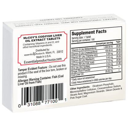 Mccoy Cod/Fish Liver Oil Extract Tablets 40